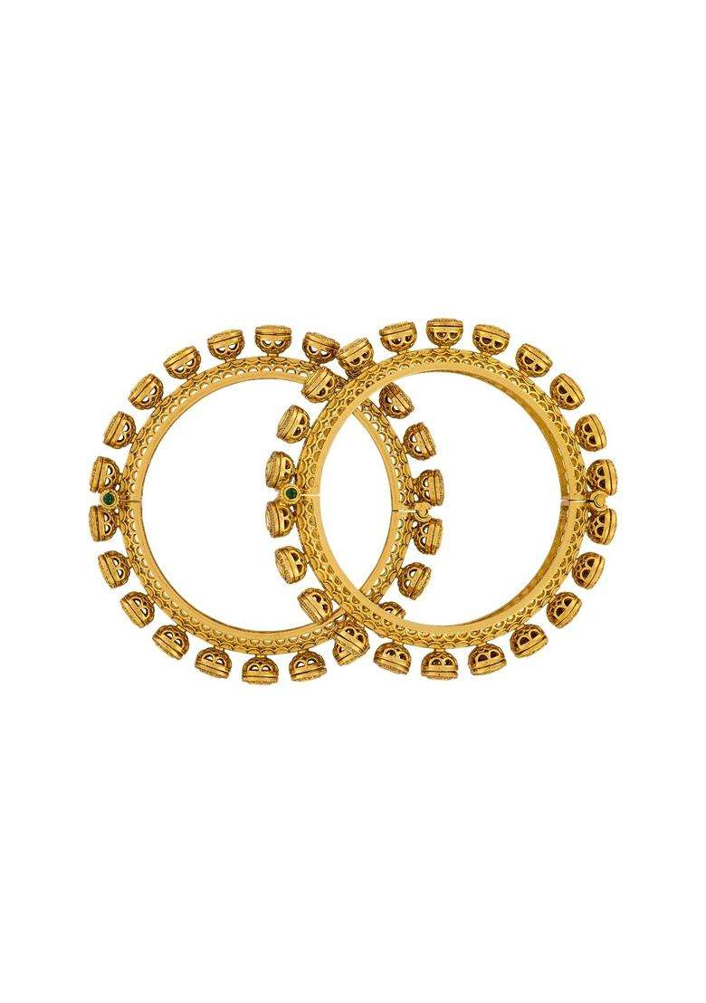 Kushals Fashion Jewellery White Victorian Plated Kundan Bangles for Women Bridal Bridesmaid and Occasion Wear - Indya
