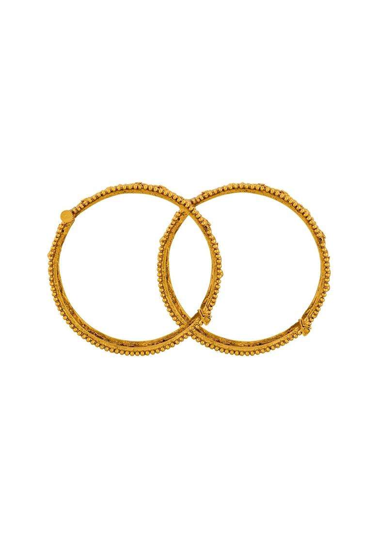 Kushals Fashion Jewellery Gold Plated Antique Bangles for Women Bridal and Occasion Wear - Indya