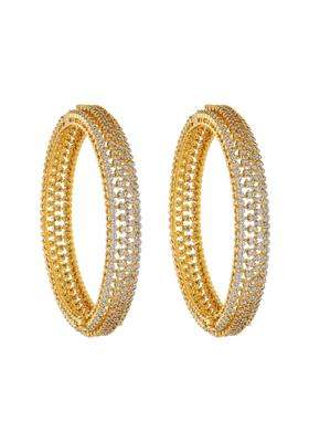 Kushals Fashion Jewellery White Gold Plated Zircon Bangles for Women Party Bridal and Occasion Wear