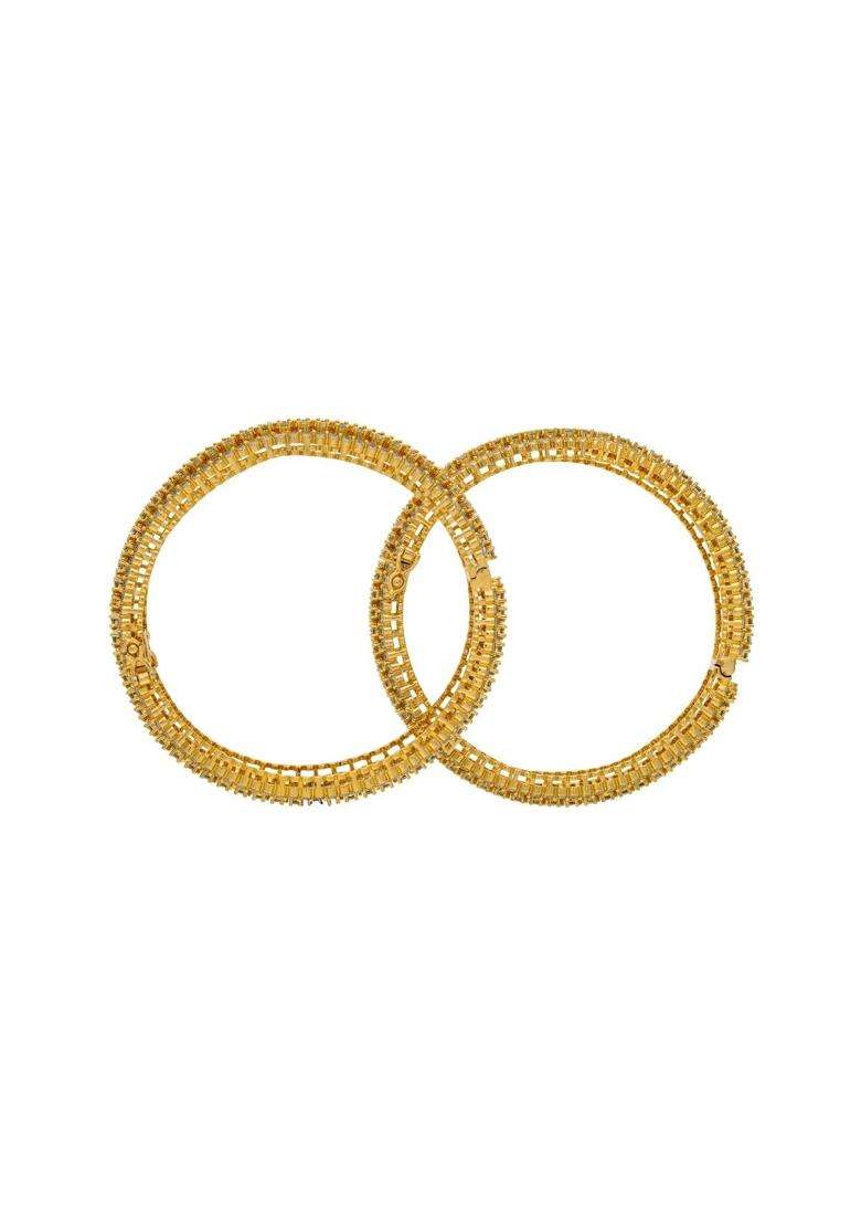 Kushals Fashion Jewellery White Gold Plated Zircon Bangles for Women Party Bridal and Occasion Wear - Indya