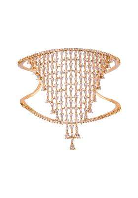 Kushals Fashion Jewellery White Rhodium Plated Zircon Kada for Women Party Bridal and Occasion Wear