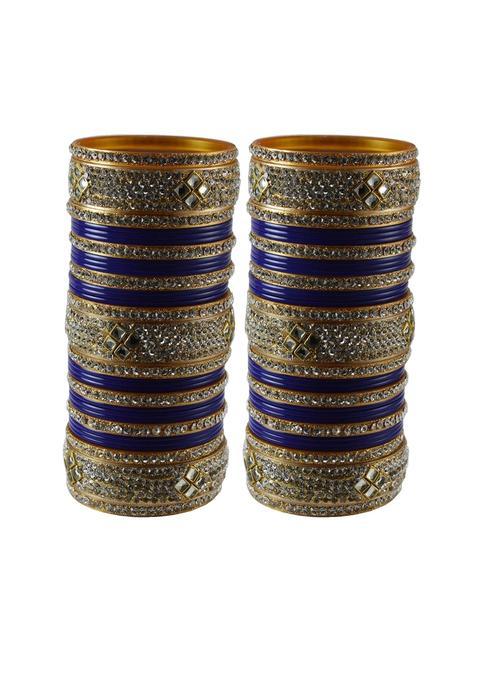 Vidhya Kangan Maroon Color Material Acrylic Stone Stud Bangle Extra Large and Plus Size Pack of 62