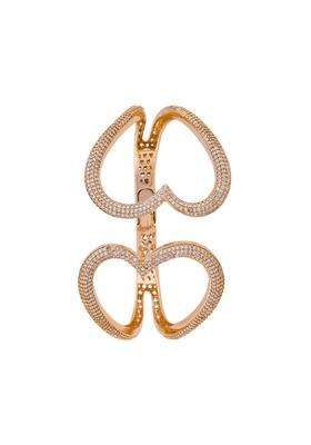 Kushals Fashion Jewellery White Rhodium Plated Zircon Kada for Women Party Bridal and Occasion Wear