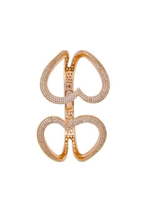 Kushals Fashion Jewellery White Rhodium Plated Zircon Kada for Women Party Bridal and Occasion Wear
