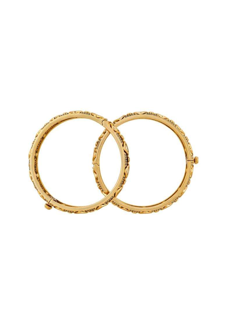 Kushals Fashion Jewellery White Victorian Plated Kundan Bangles for Women Bridal and Occasion Wear - Indya