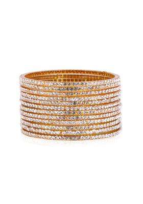 JDZ Collection Golden Indian Bangles Jewelry for Women Bollywood Bangles Set Bridal Ethnic Wedding Partywear