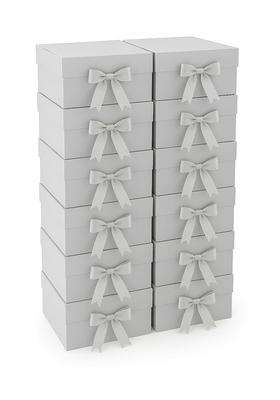 Awestuffs Premium Silver Gift Boxes for Gift Packaging Reusable Decorative Gift Boxes Pack of 12