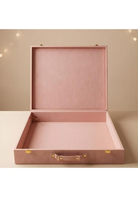 Titlli Premium Decorative Suitcase Gift Box with Handle Luxury Wedding Hamper Box for Saree