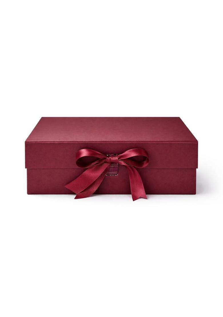 Maroon Luxury Women Festive Gift Hamper Box Ethnic Kurti Clutch Jewellery Perfume and Chocolate Combo - Indya