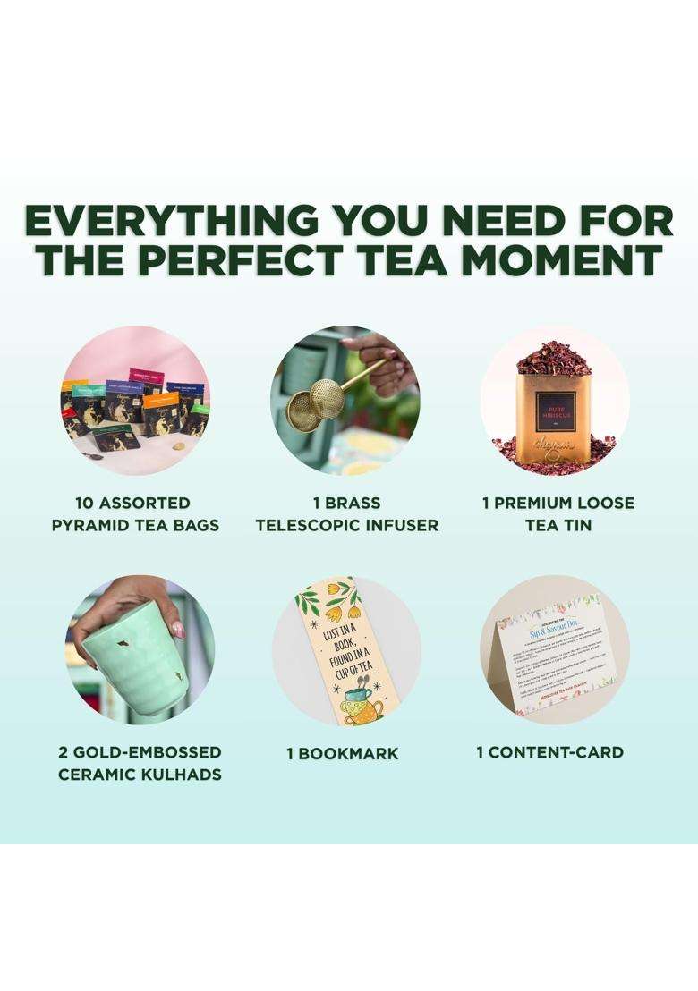 Chayam Luxury Hamper Gift Set 10 Exquisite Tea Bags Pure Hibiscus Herbal Infusion - Indya