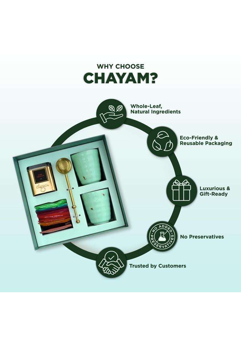 Chayam Luxury Hamper Gift Set 10 Exquisite Tea Bags Pure Hibiscus Herbal Infusion - Indya