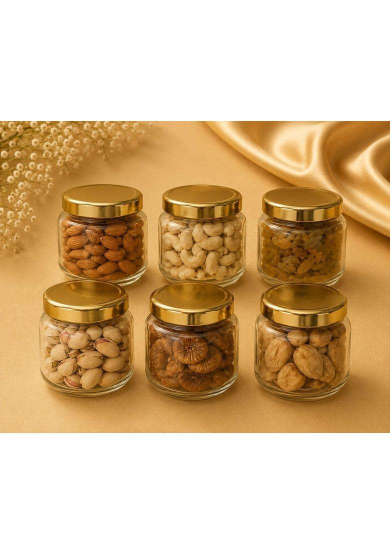 Svarnkosh Teal and Gold Mandala Dry Fruit Gift Box Assortment of Pistachios Almonds and Cashews 900G - Indya