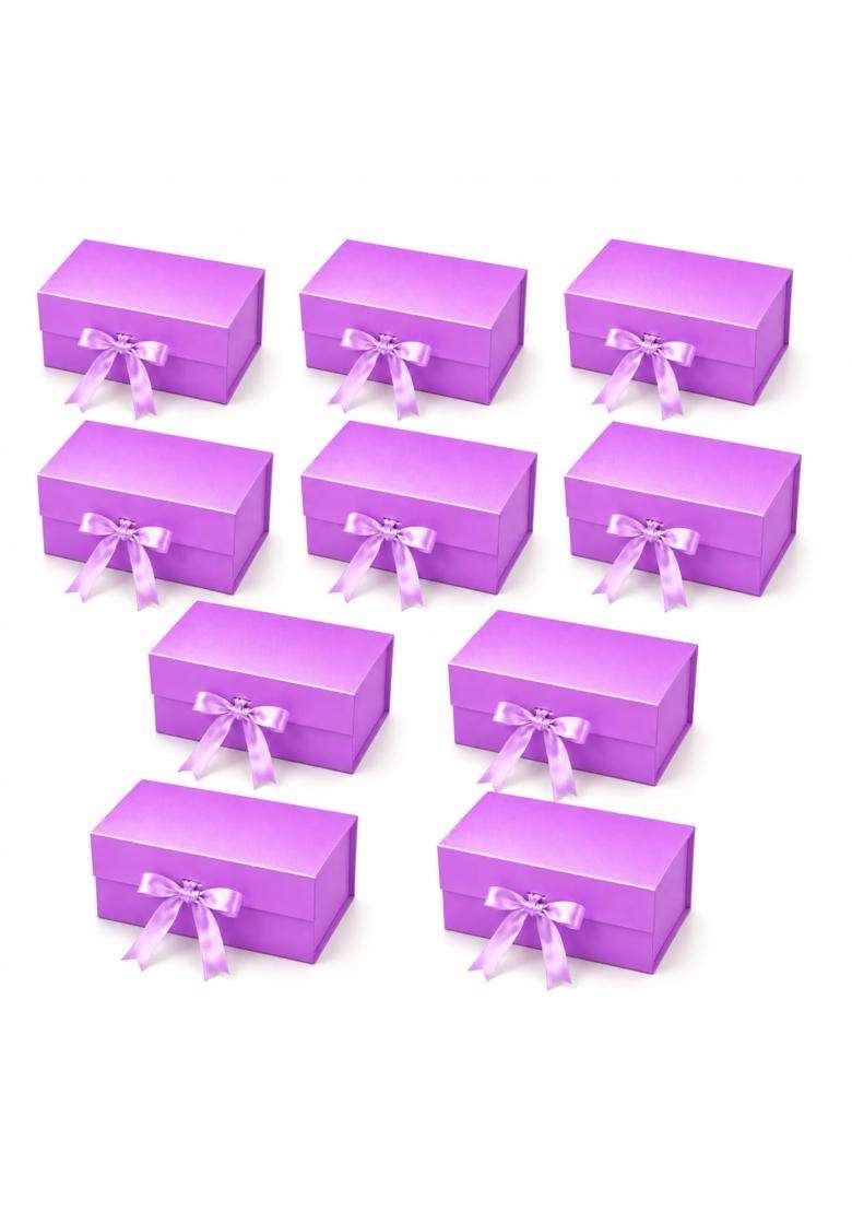 Aakriti Lavender Gift Box 10 Pc Medium 24 X 17 X 10 CM Luxury Empty Gift Hamper Boxes with Satin Ribbon - Indya