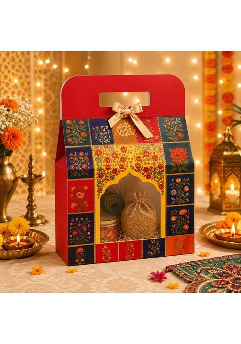 Satyam Kraft 24 Pcs Big Peacock Rajwadi Gift Box with Window Cardboarddecorative Gift Box for Raksha Bandhan