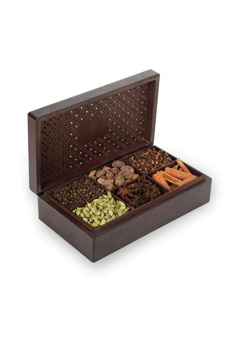 Octavius Indian Spice Collection 300 GM Assorted 6 Whole Spices Wooden Gift Box