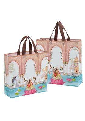 Lavya Medium Size Pcs Reusable Non Woven Laminated Gift Bags Pack of 50