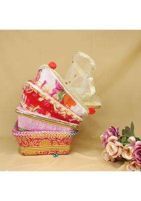 KYNA Net Decorative Fancy Gift Baskets Dry Fruit Packing Baskets Hamper Set for Wedding and Diwali Gifting