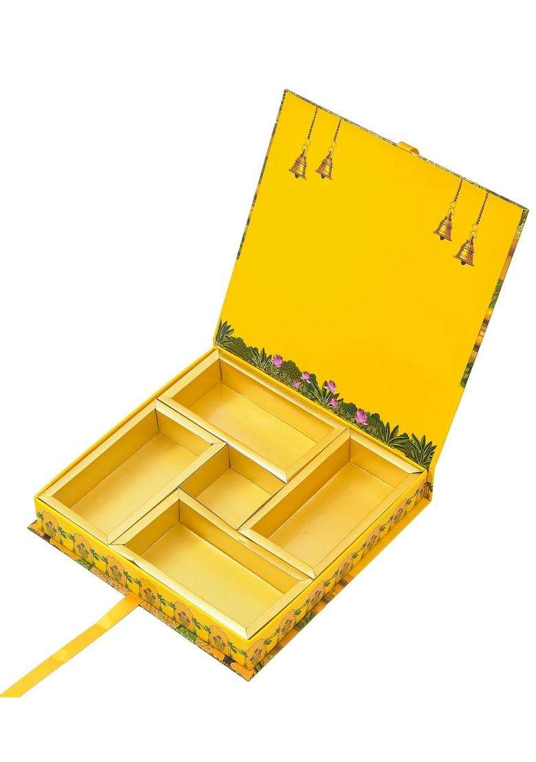 Grownex Yellow Wedding Sweet Packaging Box Return Gift Packaging Box Pack of 20 - Indya