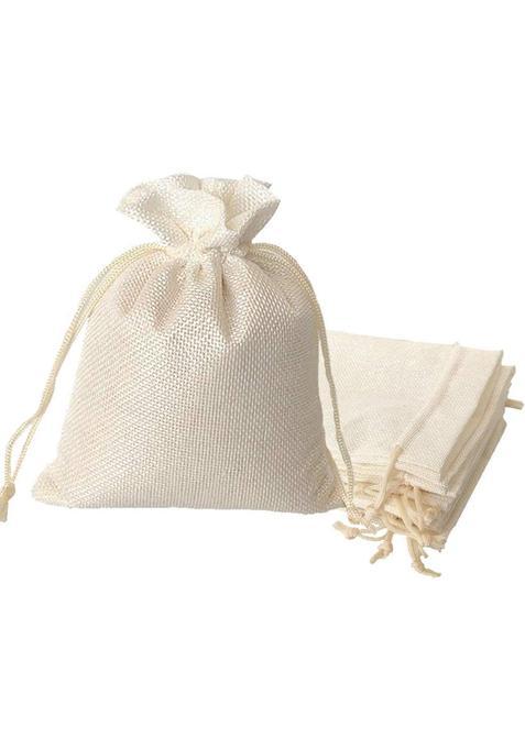 Lifekrafts Linen Jute Pouches Cream White Pack of 100