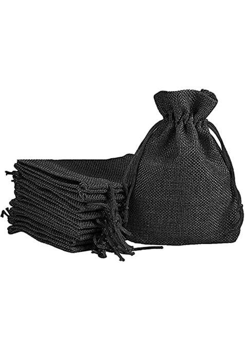 Lifekrafts Linen Jute Pouches Black Pack of 70