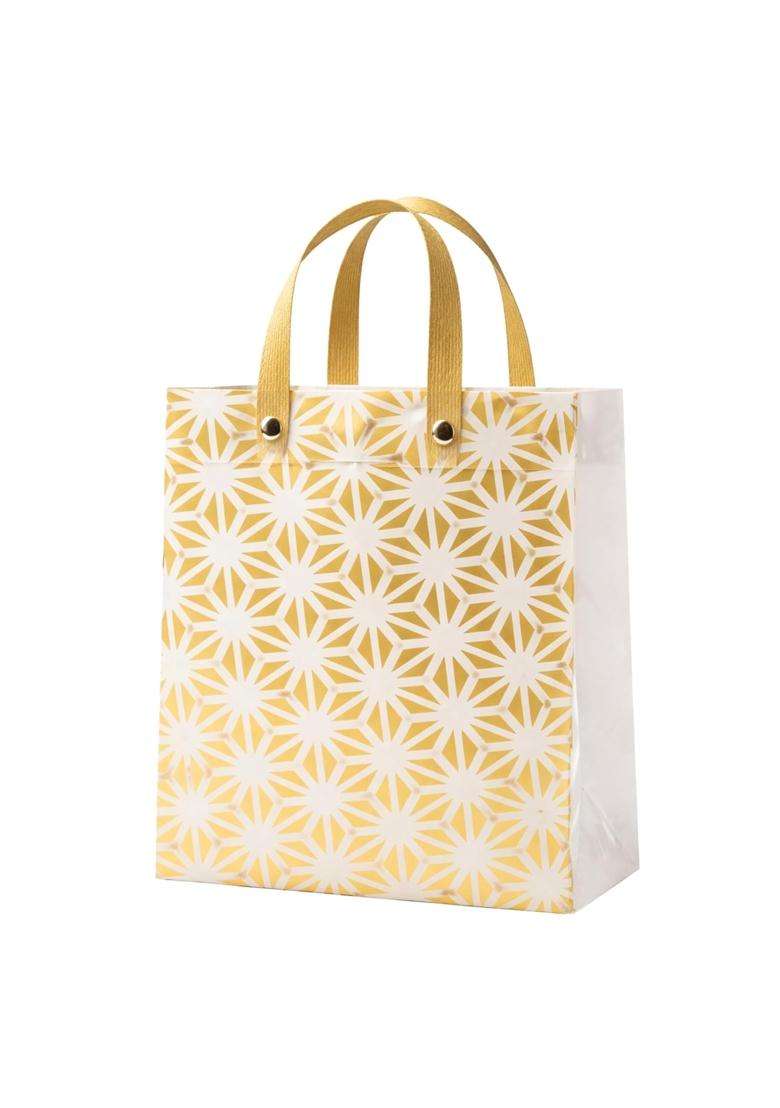 The Party Culture 50 Pcs Translucent Gift Bags with Golden Handle - Indya