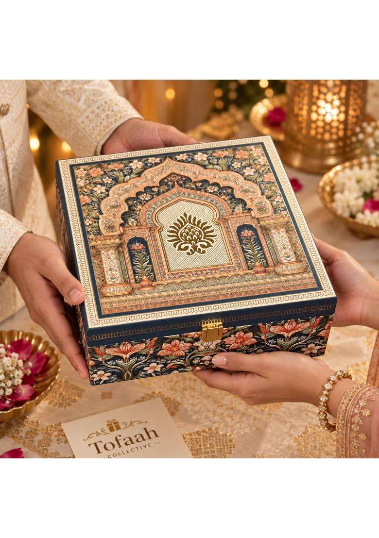 Essar Premium Mixed Dry Fruits Gift Box 600G Almond Cashew Pista Raisin Royal Floral ARCH - Indya