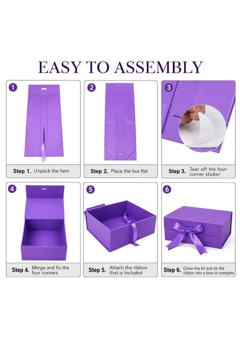 Aakriti Empty Gift Box with Satin Ribbon 24 17 10 CM Rigid Gift Box - Indya