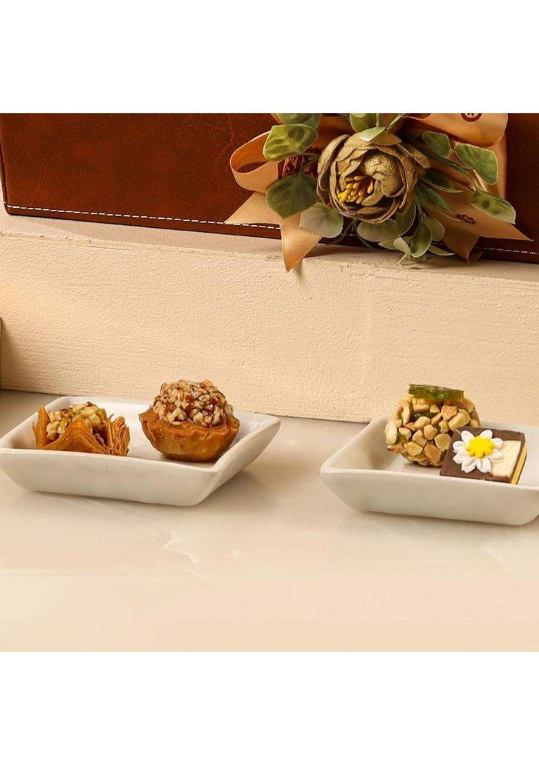 Oasis Baklawa Panache Gift Hamper Premium Turkish Baklava and Assorted Dry Fruits Basket - Indya