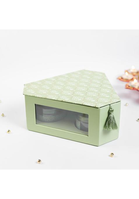 Gifting Best Wishes Luxury Hexagon Dry Fruit Gift Box Set 3 Storage Jars