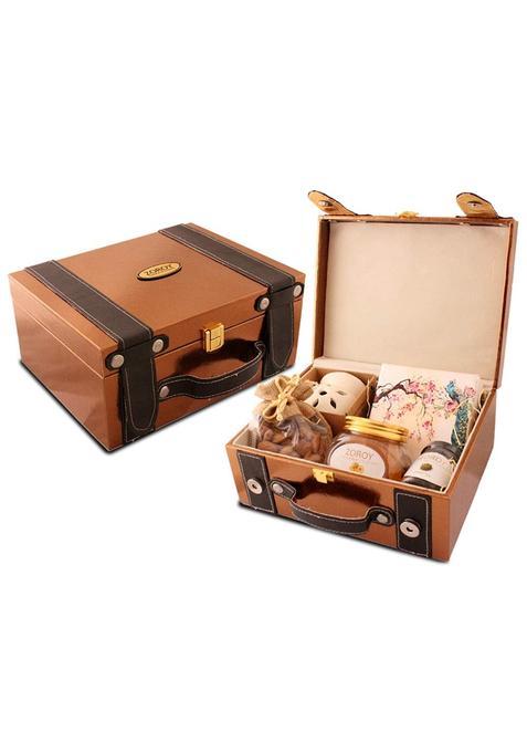 Zoroy Luxury Chocolate Diwali Mini Suitcase Hamper of Assorted Milk and Dark Chocolates Dry Fruits Nuts