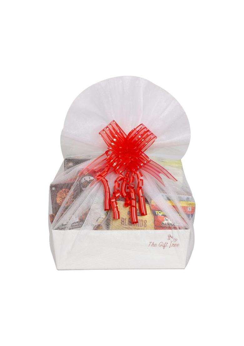 The Gift Tree Tea and Snacks Gourmet Gift Hamper Herbal Tea Ferrero Almond Brittle Popcorn Pack of 13 - Indya