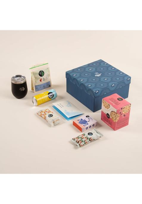 Blue Tokai Coffee Roasters Homecoming Gift Hamper Coffee Can Trail Mix Cookies Ground Coffee