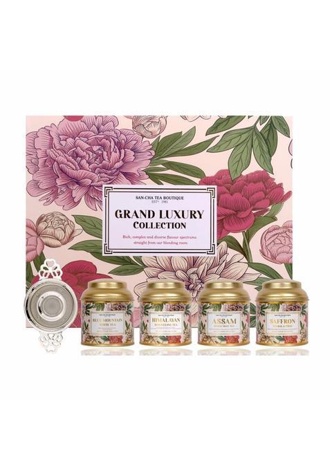Sancha Tea Boutique Grand Luxury Collection Tea Gift Box White Tea Darjeeling Tea Saffron Tea and Assam Tea
