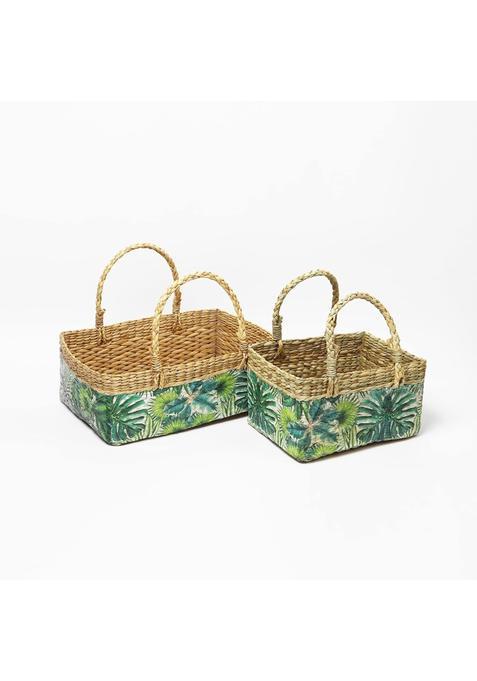 Habere India All the Cultures Fabricating India Green Gift Hamper Baskets Set of 2