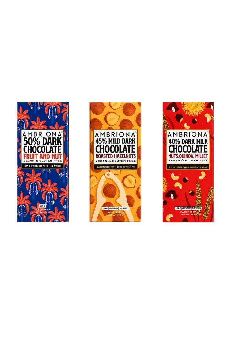 Ambriona Diwali Deepawali Chocolate Gift Hamper 9 Assorted Vegan and Gluten Free Chocolates - Indya
