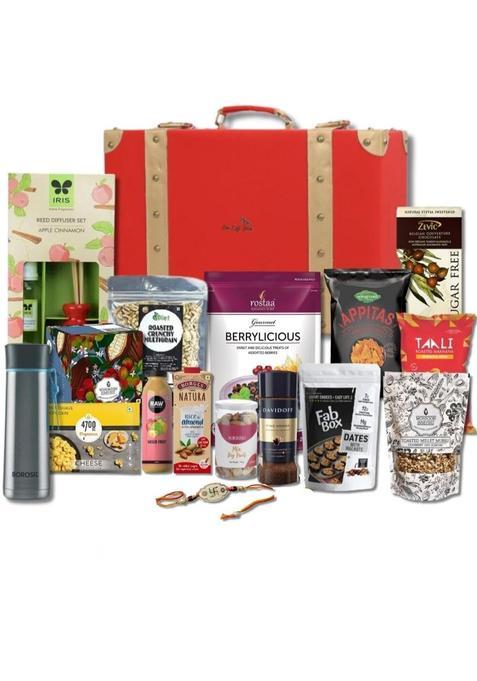 The Gift Tree Ultimate Indulgenge Leatherite Trunk Rakhi Gift Hamper