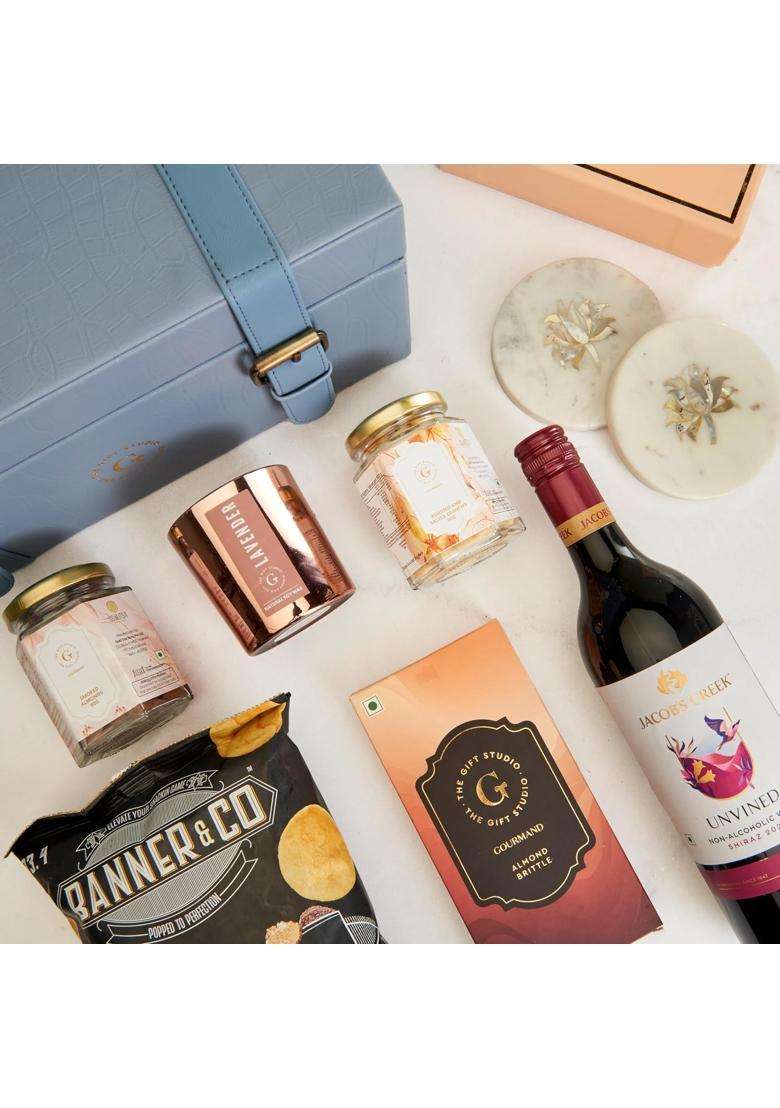 The Gift Studio COM the Evening Pour Hamper Jacobs Creek Unvined Shiraz 750ML with Gourmet Truffles - Indya