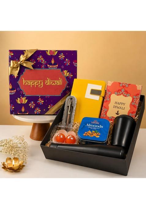 Northland Silver Corporate Diwali Gift Hamper Water Bottle and Mug Set Diary Pen Candles in Premium Gift Box