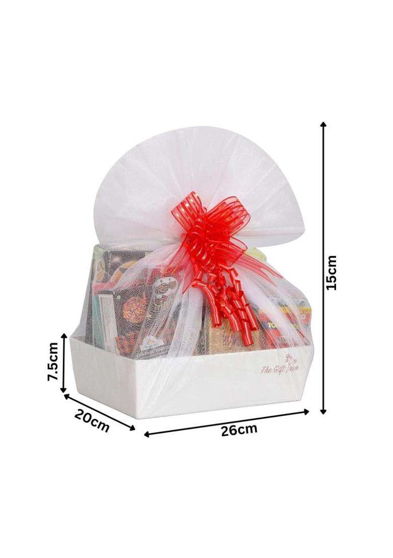 The Gift Tree Tea and Snacks Delight Gift Hamper Almond Brittle Almond Brittle Corn Twist Pizza Pack of 10 - Indya