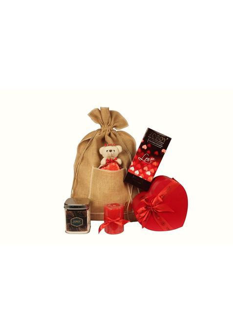 Zoroy Luxury Chocolate Valentines Day Large Love Bag with Message Card