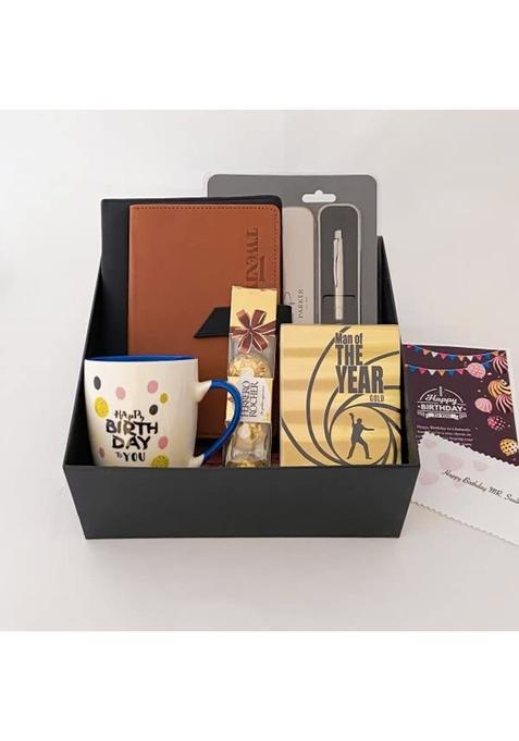 Angroos Black Stylish Birthday Gift Hampers for Him in India with a Pocket Diary