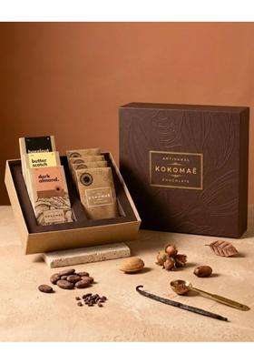 Kokomae Artisanal Chocolate Gift Pack 4 Bean to Bar Chocolate Bars and 3 Premium Chocolate Dragees