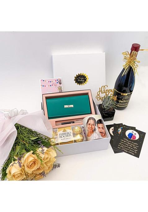Stunning Pink Birthday Gift Hamper for Her by Angroos Gifts Boutique Includes Wallet