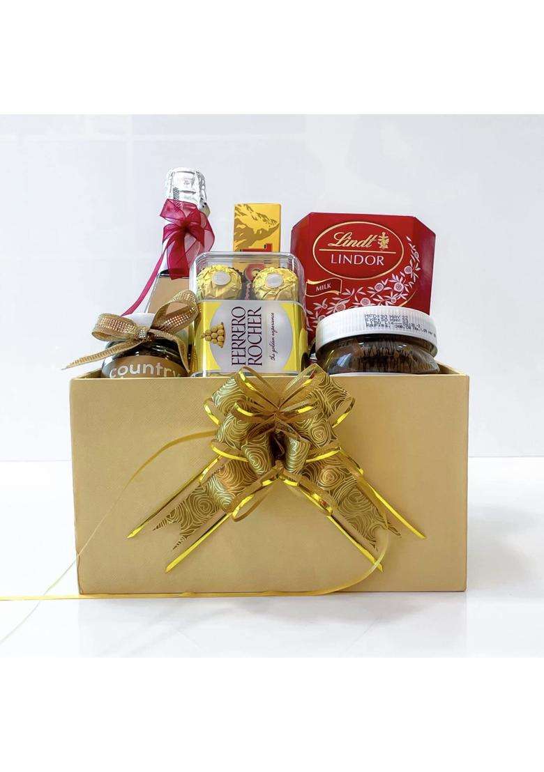 Angroos Gold Superior Anniversary Hampers for Parents Filled with Premium Chocolates Collections and More - Indya