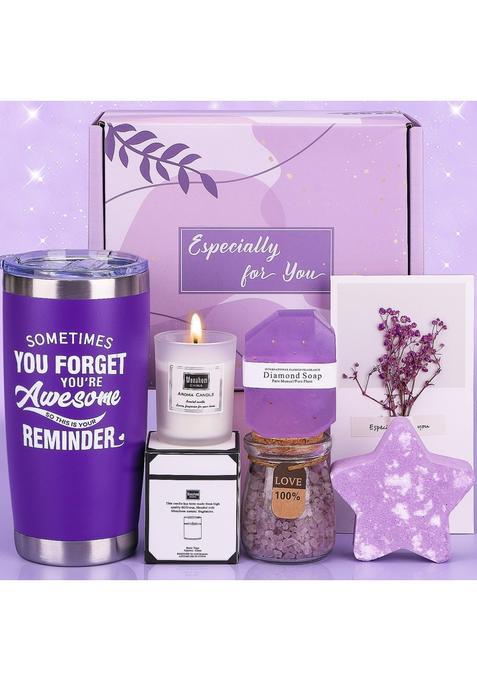 Tudou Purple Birthday Pamper Gifts for Women Unique Self Care Package Relaxation Spa Bath Set for Her