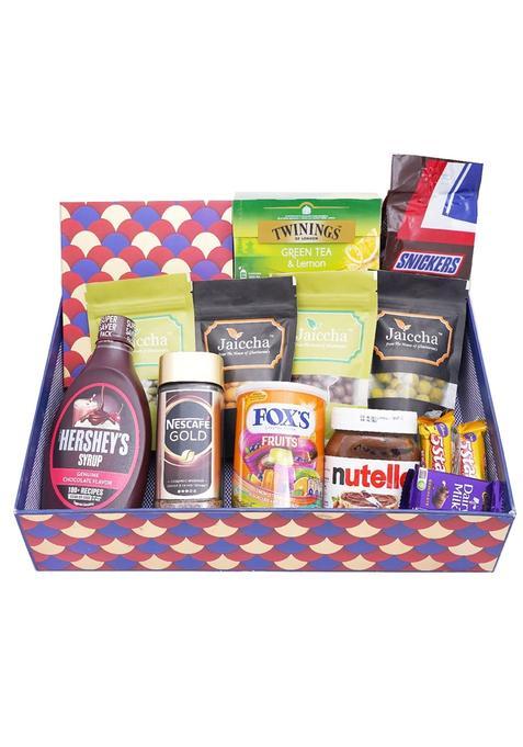 Ghasitaram Gifts Jaiccha Diwali Big Scallop Basket of 15 Goodies