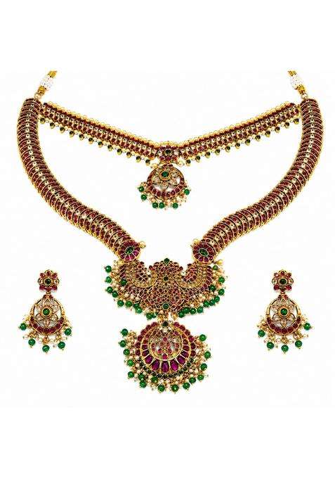 Xpertscreations Antique Long Haram Jewellery Set for Women