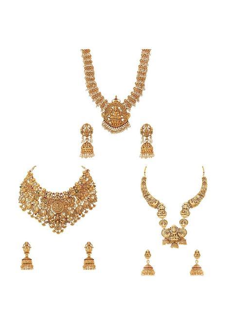 Yellow Chimes Womens Temple Traditional Gold Plated Hanging Pear