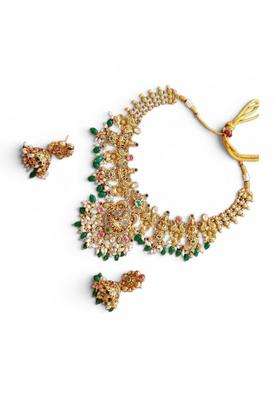Temple Jewellery Pure Copper Necklace and Earrings Set