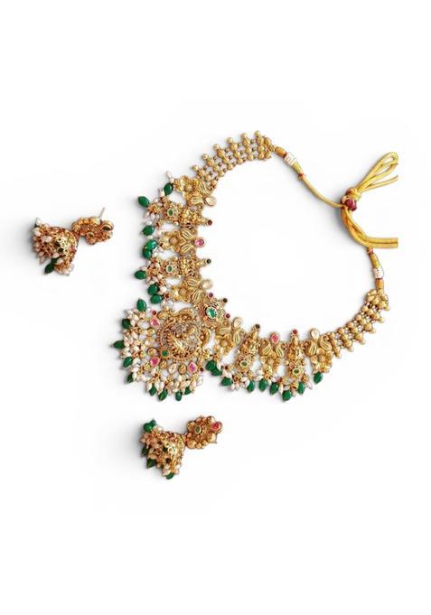 Temple Jewellery Pure Copper Necklace and Earrings Set